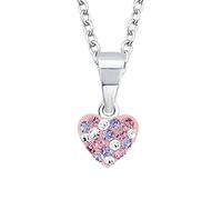 Prinzessin Lillifee necklace with pendant 925 sterling silver girls' children's necklace, with Preciosa, 35+3 cm, silver, heart, comes in jewelry gift box 2013171