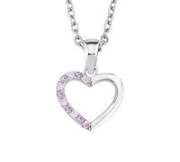 Prinzessin Lillifee necklace with pendant 925 Sterling silver girls' children's necklace, with zirconia synth., 35+3 cm, silver, heart, comes in jewelry gift box 2021107