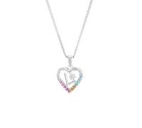 Princess Lillifee Chain with pendant Sets, with Zirconia synth., 35+3 cm, Multicolor, L, Comes in jewelry gift box, 2027885