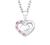 Prinzessin Lillifee necklace with pendant 925 sterling silver girls' children's necklace, with zirconia synth, 35+3 cm, silver, heart, comes in jewelry gift box 2017951