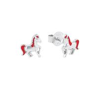 Prinzessin Lillifee stud earrings 925 Sterling silver girls' children's earrings, 0.8 cm, pink, horse, comes in jewelry gift box 9048519