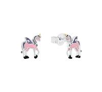 Prinzessin Lillifee stud earrings 925 Sterling silver girls' children's earrings, 0.9 cm, purple, unicorn, comes in jewelry gift box 2013151