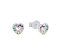 Princess Lillifee Stud earrings Girl's Kids Ear jewelry, with Zirconia synth., 6 cm, Multicolor, Heart, Comes in jewelry gift box, 2031166
