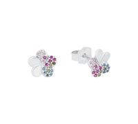 Prinzessin Lillifee stud earrings 925 Sterling silver girls' children's earrings, with zirconia synth., 0.8 cm, multicolor, flower, comes in jewelry gift box 2027898