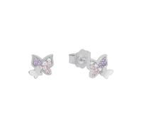 Prinzessin Lillifee stud earrings 925 Sterling silver girls' children's earrings, with zirconia synth., 0.6 cm, silver, butterfly, comes in jewelry gift box 2021063
