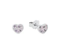 Prinzessin Lillifee stud earrings 925 Sterling silver girls' children's earrings, with zirconia synth., 0.5 cm, purple, heart, comes in jewelry gift box 2027218