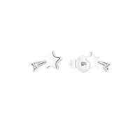 Prinzessin Lillifee stud earrings 925 Sterling silver girls' children's earrings, with zirconia synth., 0.9 cm, silver, shooting star, comes in jewelry gift box 2035295
