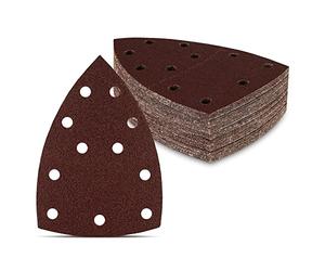 Prio Triangle Sanding Sheets | 50pcs | 11-Hole | 105x152mm | Grit 150 | for Bosch Prio Ventaro Multi-Sander | Abrasive Sandpaper Pads | Triangle Grinding Discs | Wood & Metal Sanding