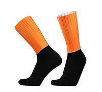 PRIOKNIKO Cycling Socks Air-Dynamic Anti-Slip Silicone Breathable Socks For Men And Women Orange One Size 38-45