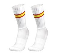 PRIOKNIKO Trainer Socks Men Stripes Silicone Non-Slip Sports Breathable Comfortable And Durable Aero Cycling Socks Red And Yellow Stripes One Size 38-45