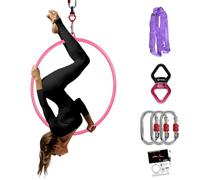 PRIOR FITNESS Aerial Hoop 80cm/85cm/90cm/95cm Single Point Aerial Lyre Hoop Set with SGS Certification, Aerial Dance Circus Hoop - for Acrobatics, Gymnastics and Fitness (95#32)