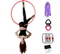 PRIOR FITNESS Aerial Hoop Set, Professional Aerial Lyra Hoop, 85cm/90cm/95cm Stainless Steel Single Point, Circus Fitness Aerial Hoop, Aerial Yoga Hoop for Home, Gym, Clubs (85#32)