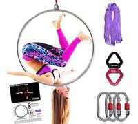 PRIOR FITNESS Aerial Hoop Set - Professional Lyra, 80cm/85cm/90cm/95cm Stainless Steel Single Point Equipment for Circus Fitness, Yoga, Home, Gym, Clubs