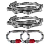 PRIOR FITNESS Aerial Yoga Hammock Rigging Daisy Chain& Carabiner w/CE Cert | Includes 2 Daisy Chains & 2 Heavy Duty Carabiners, CE & SGS Certified, Professional Hardware for Yoga Swing,Silks & Pilates
