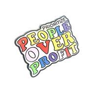 Prioritize People Over Profit Liberal Metal Enamel Country Flags Pin Badge