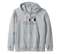 Prioritizing Cat Purrs Over People Cute Pet Zip Hoodie