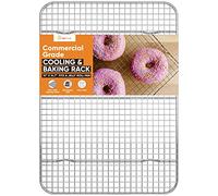 PriorityChef 18/8 Stainless Steel Cooling Rack, Heavy Duty Baking Rack For Oven Cooking, Fits Jelly Roll Pan, Wire Rack For Cooking, Bacon, Cookie Cooling Rack, 10" x 14.7"