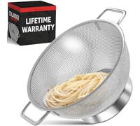 PriorityChef Premium Stainless Steel Colander for Kitchen, Durable Rice and Pasta Strainer with Handle, Fast Draining Metal Strainers and Colanders, Rust-Resistant & Dishwasher Safe, 3 Qt