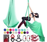 PRIORMAN Aerial Silk Set, Premium 9 Y/8.2m Pro 40D Nylon Medium Stretch Fabric Silks, Perfect for AntiGravity Hammock Yoga Training & Dance Circus Performances Includes Hardwares&Daisy Chains