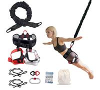PRIORMAN Bungee Fitness Set, Heavy Resistance Band Set, Professional 4D Yoga Bungee Rope Workout Equipment W/6 Sizes, for Home Gym Training & Fitness(Not for Extreme Sports)(XS 88-110 lbs)