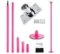 PRIORMAN Permanent Dance Pole with Fixed Plate Dancing Pole for Home Dance Pole with Ceiling Mount and Extension Accessories More Safety and Stability (Pink)