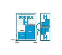 Priory Direct A4 Double Integrated Label Style H - Two Labels Sized 80mm x 80mm and 100mm x 150mm - 1,000 Sheets