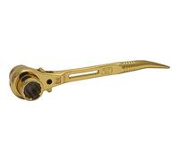 Priory Super Tool Gold Plated 21mm/19mm 7/16w Scaffold Scaffolders Podger Ratchet Spanner Wrench, SUTSRB1921RG