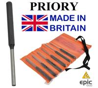 PRIORY UK 6 Pce Long Series Steel Parallel Pin Punch Set,3.2mm To 8.0mm,PRI145S6