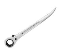 Priory White Steel Scaffold Podger Ratchet 21mm/19mm PRO Flush Head Spanner, 604