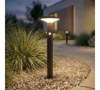 PRIOS Kalen LED solar pillar light, black, 50 cm, sensor