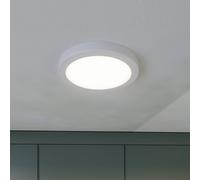 Prios LED ceiling lamp Aureka, motion detector, Ø 23 cm, white