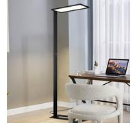 Prios LED office floor lamp Taronis, black, 195 cm, dimmable