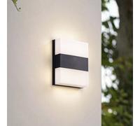 PRIOS LED outdoor wall light Teekon, anthracite, 20 cm, IP44