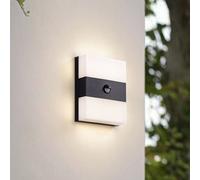 PRIOS LED outdoor wall light Teekon, anthracite, sensor, IP44