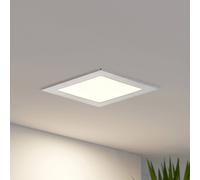 Prios LED recessed light Helina, silver, 16.5 cm, dimmable