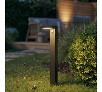 PRIOS LED solar path light Tarlson, round, anthracite, sensor
