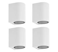 Prios outdoor wall light Tetje, white, round, 10 cm, set of 4