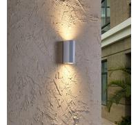 Prios outdoor wall light Tetje, white, round, 16 cm, set of 4