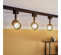 Prios single-circuit track lighting system Jorell, black, 3-bulb, GU10