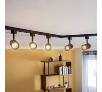 Prios single-circuit track lighting system Jorell, black, 5-bulb, GU10