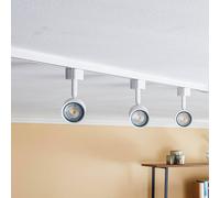 Prios single-circuit track lighting system Jorell, white, 3-bulb, GU10