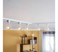 Prios single-circuit track lighting system Jorell, white, 5-bulb, GU10
