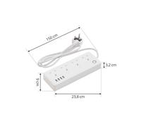 Prios Smart power strip Lykka, UK, USB, WiFi, Tuya