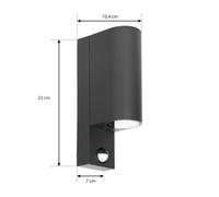 Prios outdoor wall light Tetje, black, round, sensor