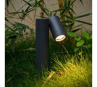 PRIOS Tulimar ground spike light, 1-bulb, anthracite, IP65