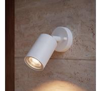 PRIOS Tulimar outdoor wall light, 14 cm, white, adjustable, IP44