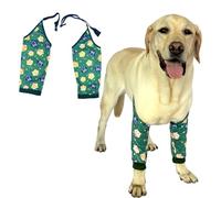 PriPre Dog Elbow Pads - Knee Wrap Front Leg Sleeves for Large Dogs, Wound Protection & Anti-Licking Brace for Injured Legs or Joints（2XL Owls ）