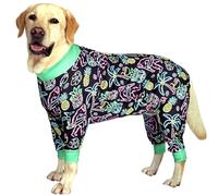 PriPre Dog Surgery Recovery Suit Orangutan Printed Long Sleeve Shirts Soft Pajamas Onesie Jumpsuit Prevent Licking Dogs Shedding Suit for Large Dogs(Black Orangutan,3XL)