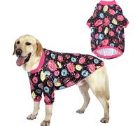 PriPre Dog T Shirts with Colorful Donut Printed Pet Shirt Softable Pajamas for Large Dogs,Black 3XL