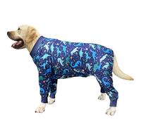 PriPre Dogs Surgery Recovery Suit Dinosaur Printed Long Sleeve Shirts Soft Pajamas Onesie Jumpsuit Prevent Licking Dogs Shedding Suit for Large Dogs(Dinosaur,Large)